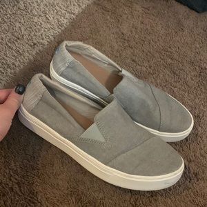 Toms gray slip on shoes